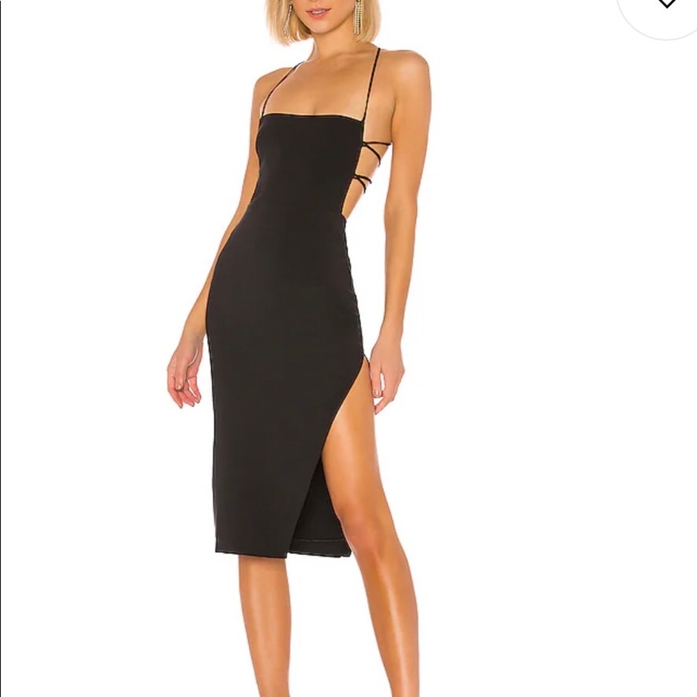 NBD black open back dress